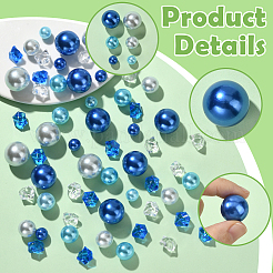 160Pcs 8 Colors ABS Plastic Imitation Pearl Round & Nuggets Beads&nbsp;KY-SP0001-60