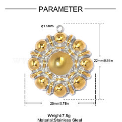 Two Tone 304 Stainless Steel Pendants&nbsp;STAS-OY012-80G