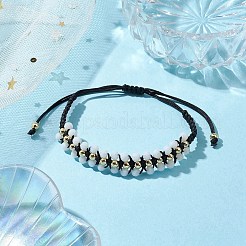 Adjustable Faceted Glass Nylon Cord Braided Bead Bracelets for Women Men&nbsp;BJEW-JB10369