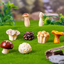 22Pcs 11 Styles Resin Vase Miniature Mushroom Ornaments&nbsp;RESI-CN0001-01