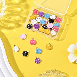 28Pcs 7 Colors Alloy Enamel Charms&nbsp;ENAM-FP0001-66