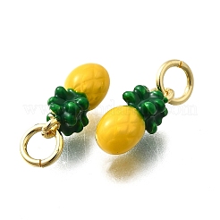 Brass Enamel Pendants&nbsp;KK-P295-12G