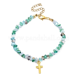 Alloy Cross Charm Bracelets&nbsp;BJEW-JB12323-02