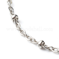 Tarnish Resistant 304 Stainless Steel Paperclip & Satellite Chains Bracelet Set&nbsp;BJEW-JB06524