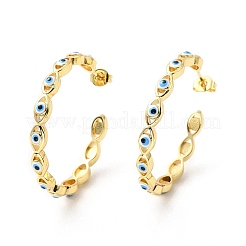 Enamel Evil Eye Wrap Stud Earrings&nbsp;EJEW-G327-02G