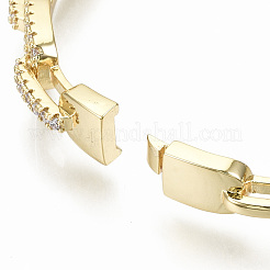 Brass Micro Pave Clear Cubic Zirconia Bangles&nbsp;BJEW-S142-015-NF