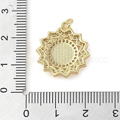 Brass Micro Pave Clear Cubic Zirconia Pendants&nbsp;KK-Q813-01G
