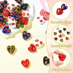 30Pcs 5 Colors Handmade Millefiori Glass Beads&nbsp;LAMP-CJ0002-42