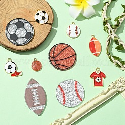 Sports Ball Acrylic & Alloy Enamel Pendants Findings Kits&nbsp;FIND-YW0006-57