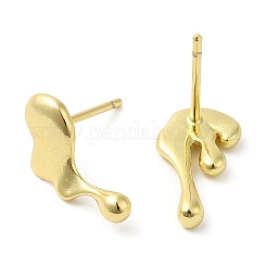 Rack Plating Brass Melting Twist Asymmetrical Earrings&nbsp;EJEW-D059-18G
