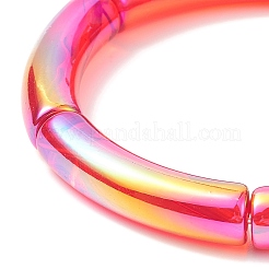 4Pcs 4 Color Acrylic Curved Tube Stretch Bracelets Set for Women&nbsp;BJEW-JB09305-01