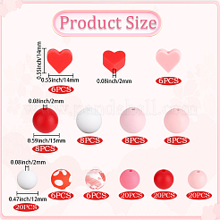 136Pcs Silicone Beads&nbsp;SIL-PA0001-52