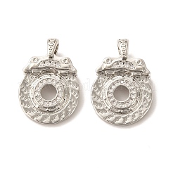 Brass Micro Pave Clear Cubic Zirconia Pendants&nbsp;ZIRC-P086-16