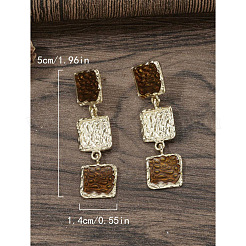 Square Titanium Alloy Dangle Stud Earrings&nbsp;FS-WGDD2AB-01