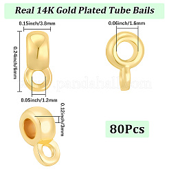 80Pcs Brass Tube Bails&nbsp;KK-BBC0028-48G