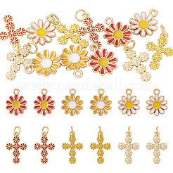 12Pcs 6 Colors Brass Enamel Pendants&nbsp;KK-TA0008-39