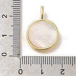 Rack Plating Brass Pave Natural Shell Pendants&nbsp;KK-Z086-01G