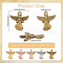 40Pcs 5 Colors Tibetan Style Alloy Pendants&nbsp;FIND-SC0016-64