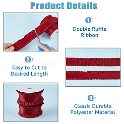 10 Yards Polyester Ruffled Lace Ribbon&nbsp;DIY-FI0001-14A