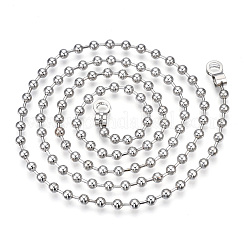 Iron Round Ball Chains with Bead Tips&nbsp;MAK-N034-006B-P