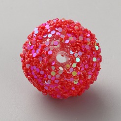 Opaque Acrylic Glitter Beads&nbsp;FIND-CJC0010-111A-10