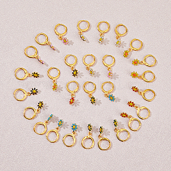 28Pcs 7 Colors Brass Enamel Dangle Leverback Earrings&nbsp;EJEW-AB00029