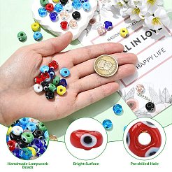 45Pcs 9 Colors Handmade Evil Eye Lampwork Beads&nbsp;LAMP-CJ0003-11