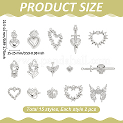 30Pcs 15 Style Alloy Pendants&nbsp;FIND-ME0001-84