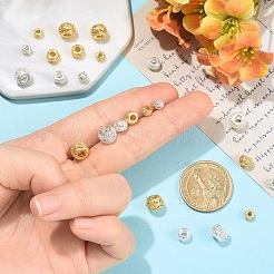 9Pcs 3 Styles Brass Micro Pave Clear Cubic Zirconia Beads&nbsp;KK-YW0004-43G
