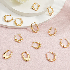 6 Pairs 6 Style304 Stainless Steel Hoop Earrings for Women&nbsp;EJEW-BBC0001-95