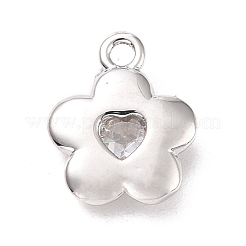 Eco-friendly Brass Micro Pave Clear Cubic Zirconia Pendants&nbsp;KK-D079-03P