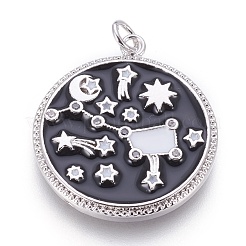 Brass Cubic Zirconia Pendants&nbsp;KK-O113-06B
