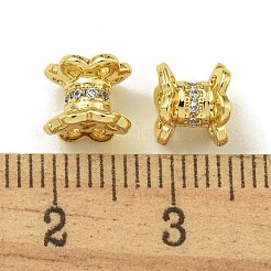 Rack Plating Brass Micro Pave Cubic Zirconia Beads&nbsp;KK-K386-06G