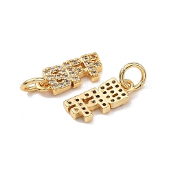 SHEGRACE Brass Micro Pave Clear Cubic Zirconia Pendants&nbsp;XGRQ2C624-408G