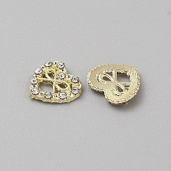 Heart with Bowknot Alloy Glass Cabochons&nbsp;MRMJ-WH0202-012A-G