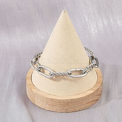 304 Stainless Steel Paperclip Chain Bracelets for Women Men&nbsp;BJEW-Z143-24P