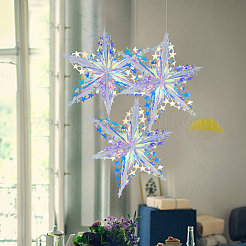 PET Snowflake Pendant Decorations&nbsp;AJEW-WH20020-014C