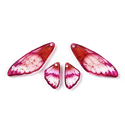Transparent Resin Wing Earrings Pendants&nbsp;FIND-TAC0006-59C