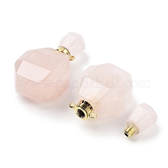 Natural Rose Quartz Perfume Bottle Pendants&nbsp;G-Q163-10G-03