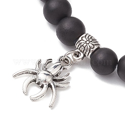 8mm Round Synthetic Black Stone & Transparent Glass Beaded Stretch Bracelet Sets&nbsp;BJEW-JB10471
