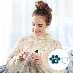 Dog Paw Print Food Grade Eco-Friendly Silicone Beads&nbsp;DIY-GO0001-89