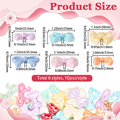 60Pcs 6 Styles Opaque UV Plating Acrylic Beads&nbsp;PACR-SC0002-69