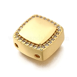 Brass Micro Pave Clear Cubic Zirconia Multi-Strand Links&nbsp;KK-B136-14G