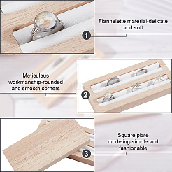 2-Slot Wooden Ring Display Stands&nbsp;ODIS-WH0025-88