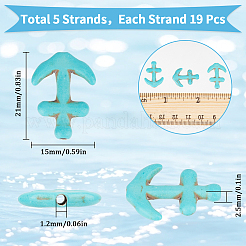 5 Strands Synthetic Turquoise Beads Strands&nbsp;G-SC0002-93