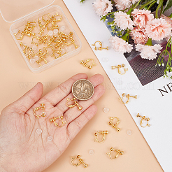 36Pcs Brass Screw On Clip-on Earring Findings&nbsp;KK-SP0001-18G