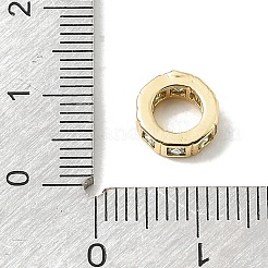Brass Micro Pave Clear Cubic Zirconia European Beads&nbsp;CU-CBA389D-06G