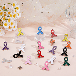 160Pcs 10 Colors Breast Cancer Awareness Pink Ribbon Enamel Pin&nbsp;JEWB-FH0003-22