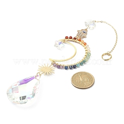 Glass Teardrop Pendant Decorations&nbsp;HJEW-JM01165