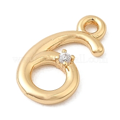 Brass Micro Pave Cubic Zirconia Charms&nbsp;KK-P340-24G-06